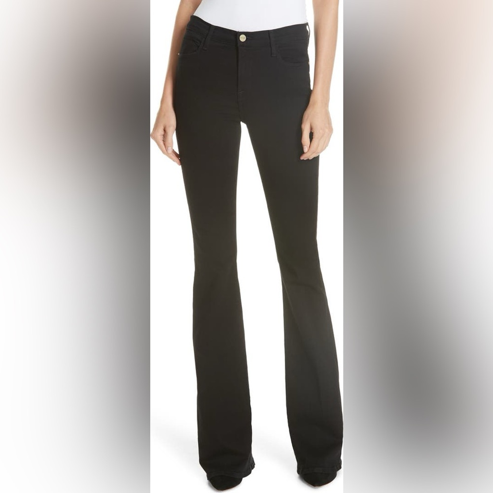 Frame Denim Black Flare Jeans